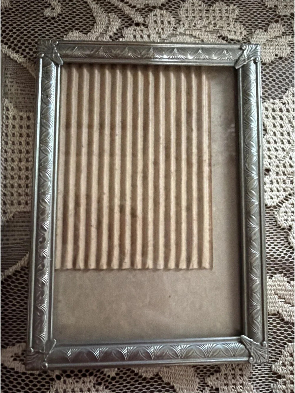 VTG Silver Tone Ornate Picture Frame Baroque Scroll Fits 5x7 Photo Art Lot Of 3